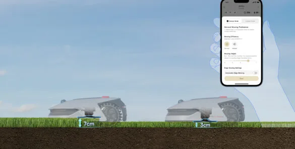 Reguliuojamas pjovimo aukštis programėleje