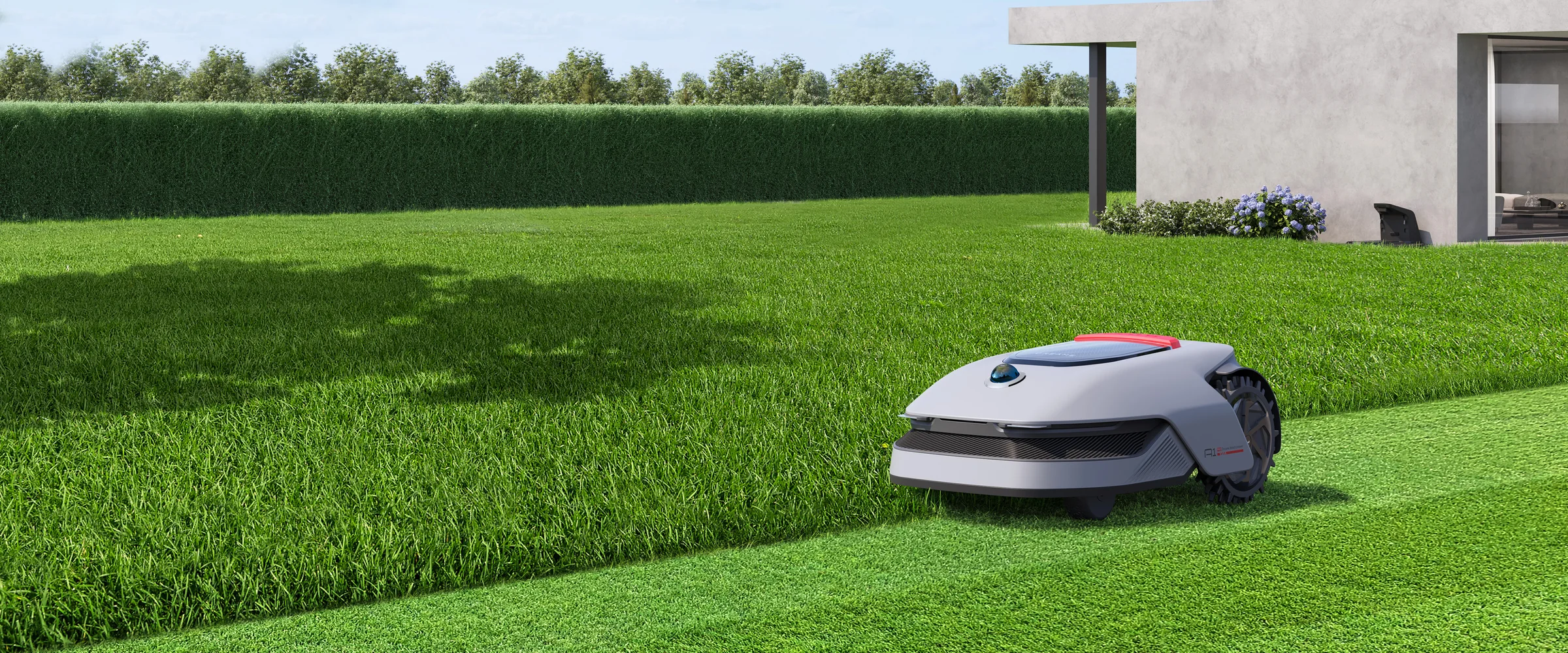 DREAME A1 Pro vejos robotas pjauna veją prie namo
