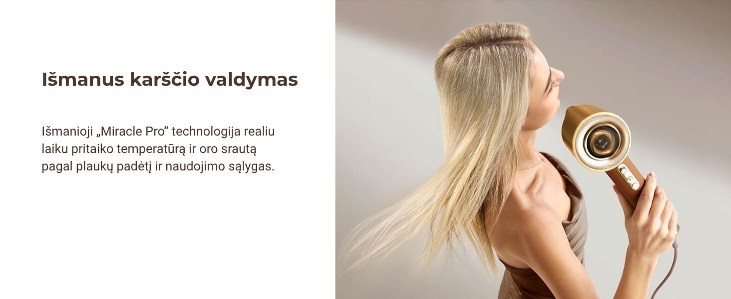 Dreame Miracle Pro plaukų džiovintuvas | Techzona: autorizuotas Dreame Technologies partneris