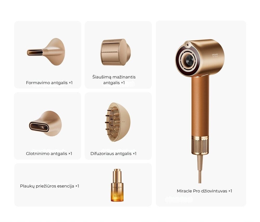 Dreame Miracle Pro plaukų džiovintuvas | Techzona: autorizuotas Dreame Technologies partneris