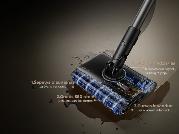 Dreame R20 Ultra AquaCycle siurblys šluota | Techzona: autorizuotas Dreame Technologies partneris