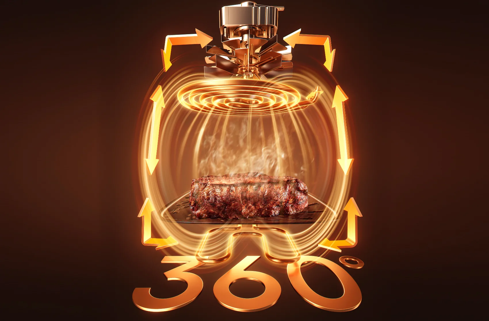 360° karšto oro srautas aplink kepsnį DREAME AF30 viduje