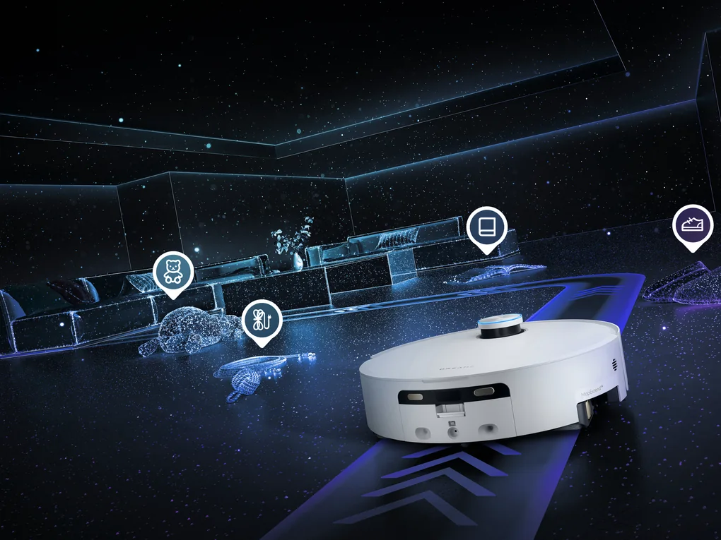 DREAME Aqua10 Ultra Track „OmniSight™“ sistema atpažįsta kliūtis kambaryje