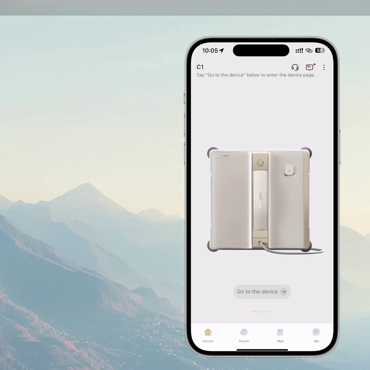 Telefonas su programėle „Dreamehome“ ir DREAME C1