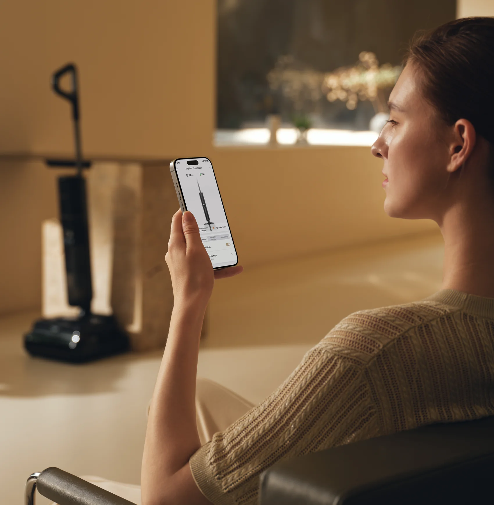 DREAME H15 Pro Foamwash valdymas programėle „Dreamehome“ telefone