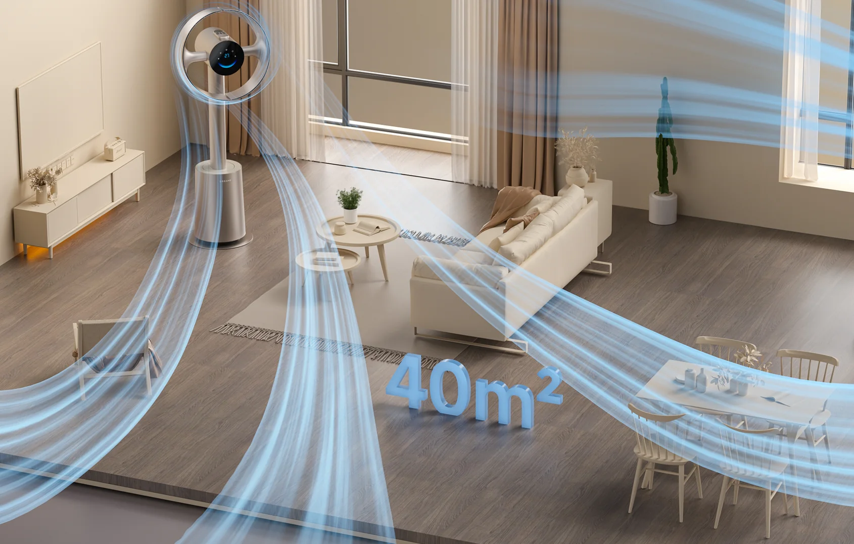 DREAME MF10 oro srautas išvėdina 40 m² kambarį