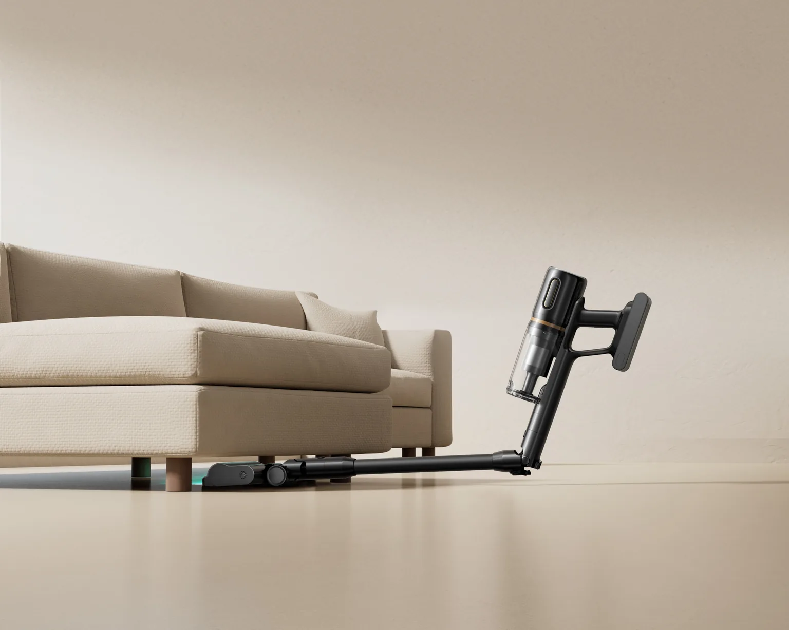 Sulenktas DREAME Z30 Slim vamzdis siekia po sofa