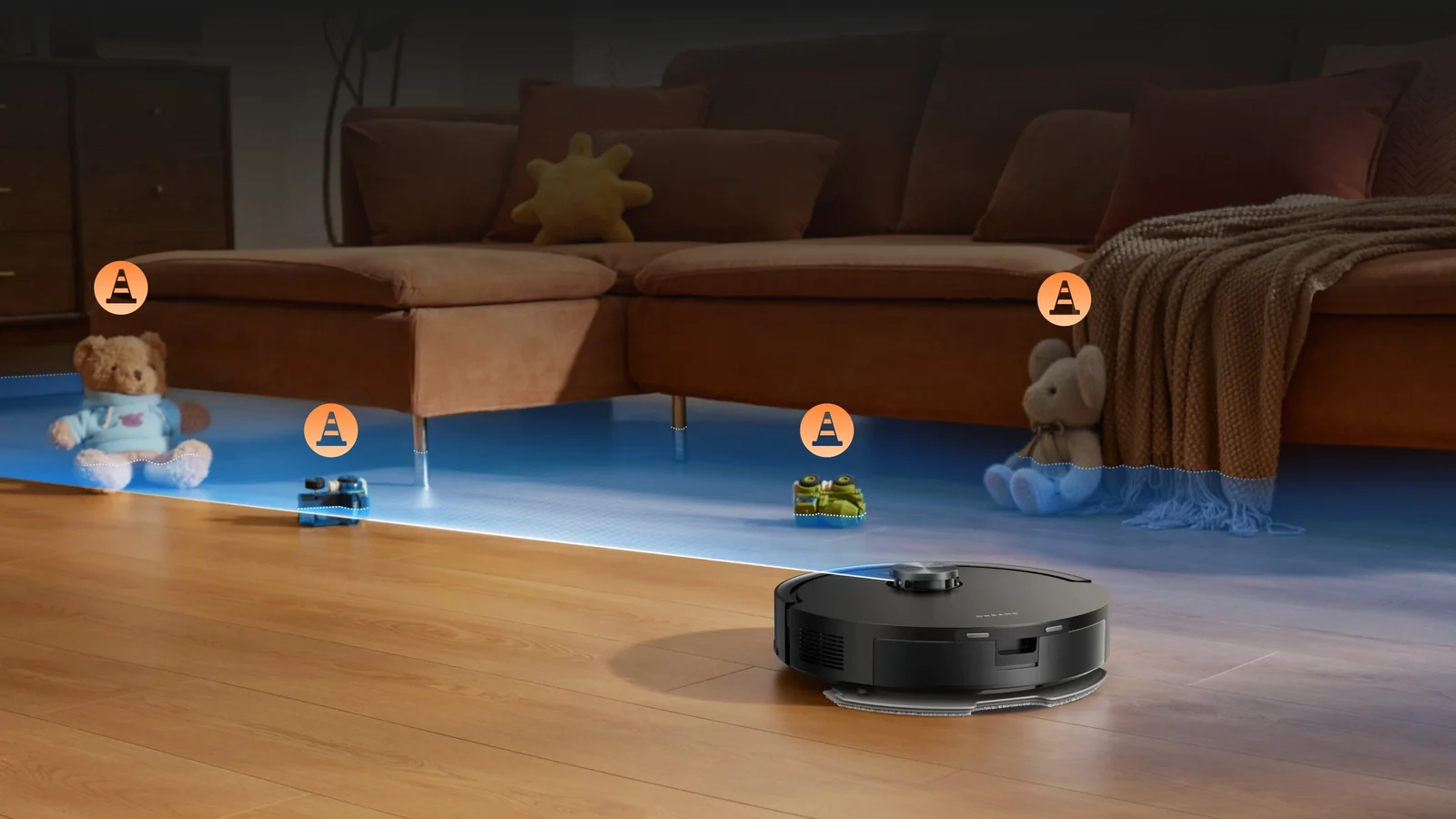 Robotas žemėlapyje pažymi aptiktus mažus daiktus