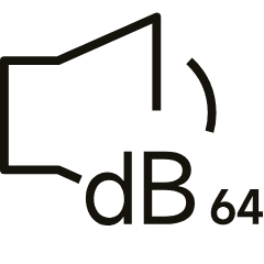 Triukšmo lygis apie 64 dB