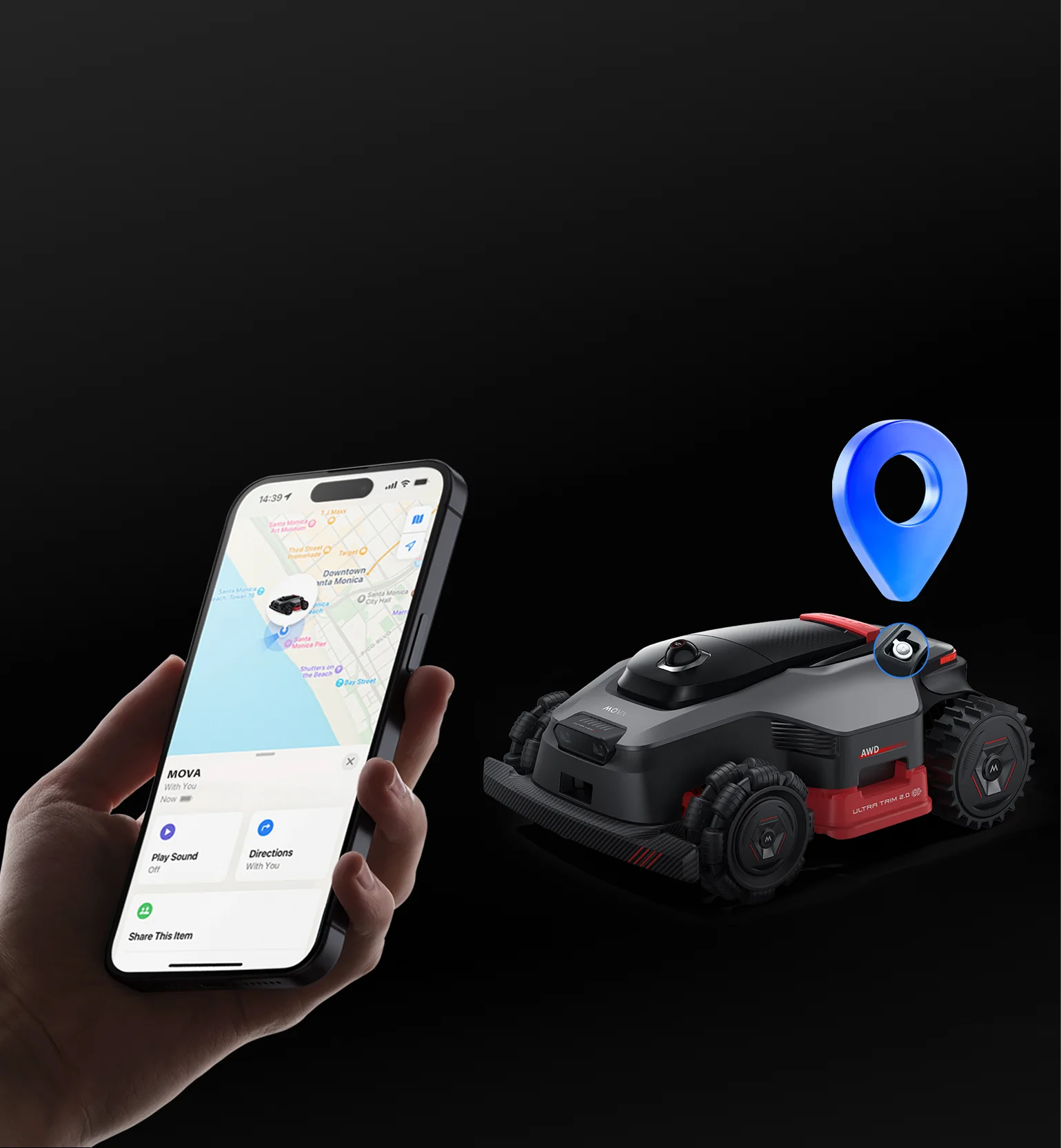 „AirTag“ lizdas robote