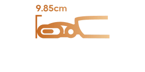 9,85 cm – po žemais baldais