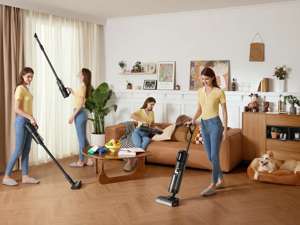 DREAME H12 Dual naudojamas kaip grindų plovimo, vertikalus ir rankinis siurblys vienoje svetainėje